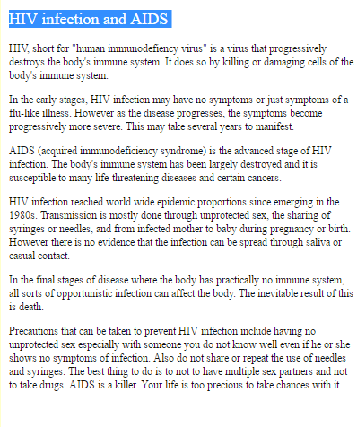 Aids conclusion essay